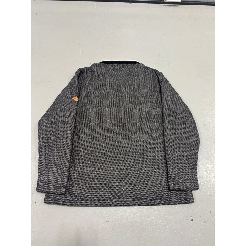 Orvis Mens XXL Quarter Zip Sherpa Lined Collar Pullover Sweater Charcoal Gray